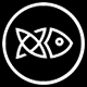 Gr8nzlife Logo shows a fish inside a circle showcasing the two products GR8NZLIFE started with the Rod Racks AKA Fishing and the Pizza Oven Tools AKA the circular Pizza