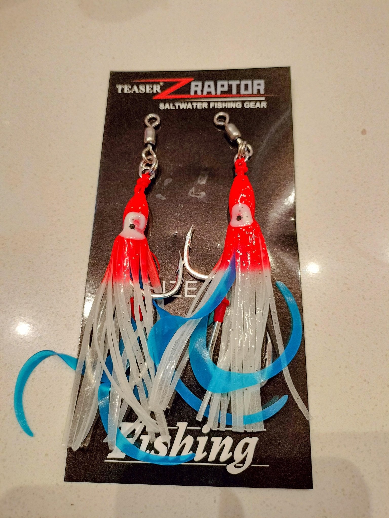 Raptor Z High Quality Jigging Lure Double Assist hook with Squid